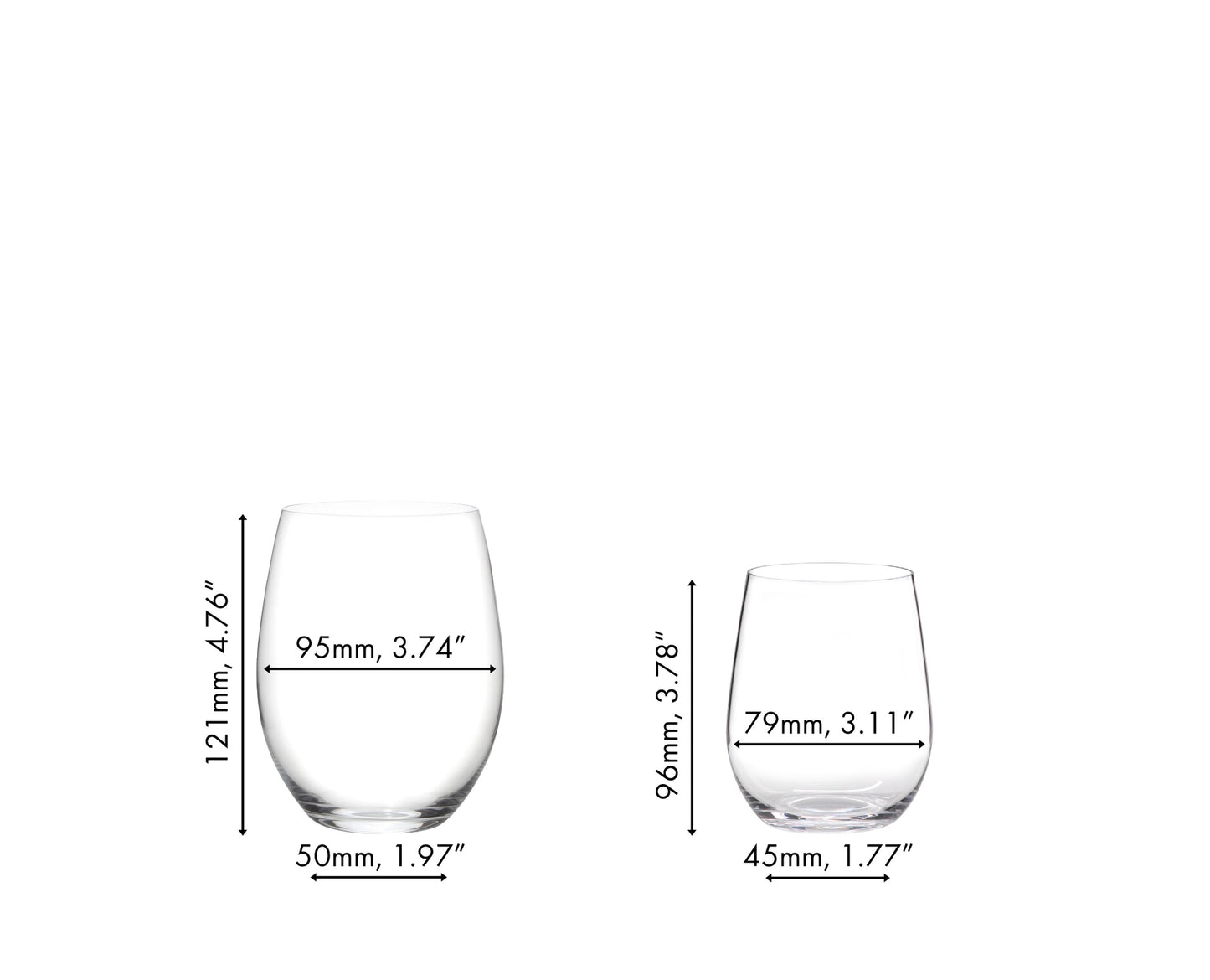 Riedel Stemless 8 pack - Cabernet/Merlot + Viognier/Chardonnay