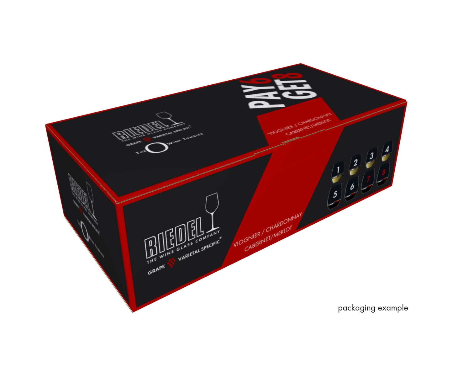 Riedel Stemless 8 pack - Cabernet/Merlot + Viognier/Chardonnay