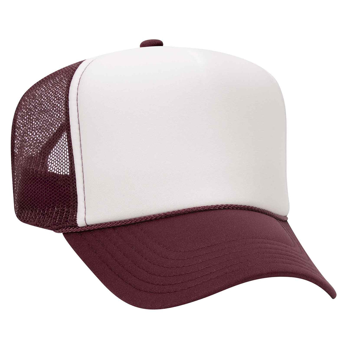 Otto 39-169 5 Panel High Crown Mesh Back Foam Trucker Hat, Polyester Foam Cap
