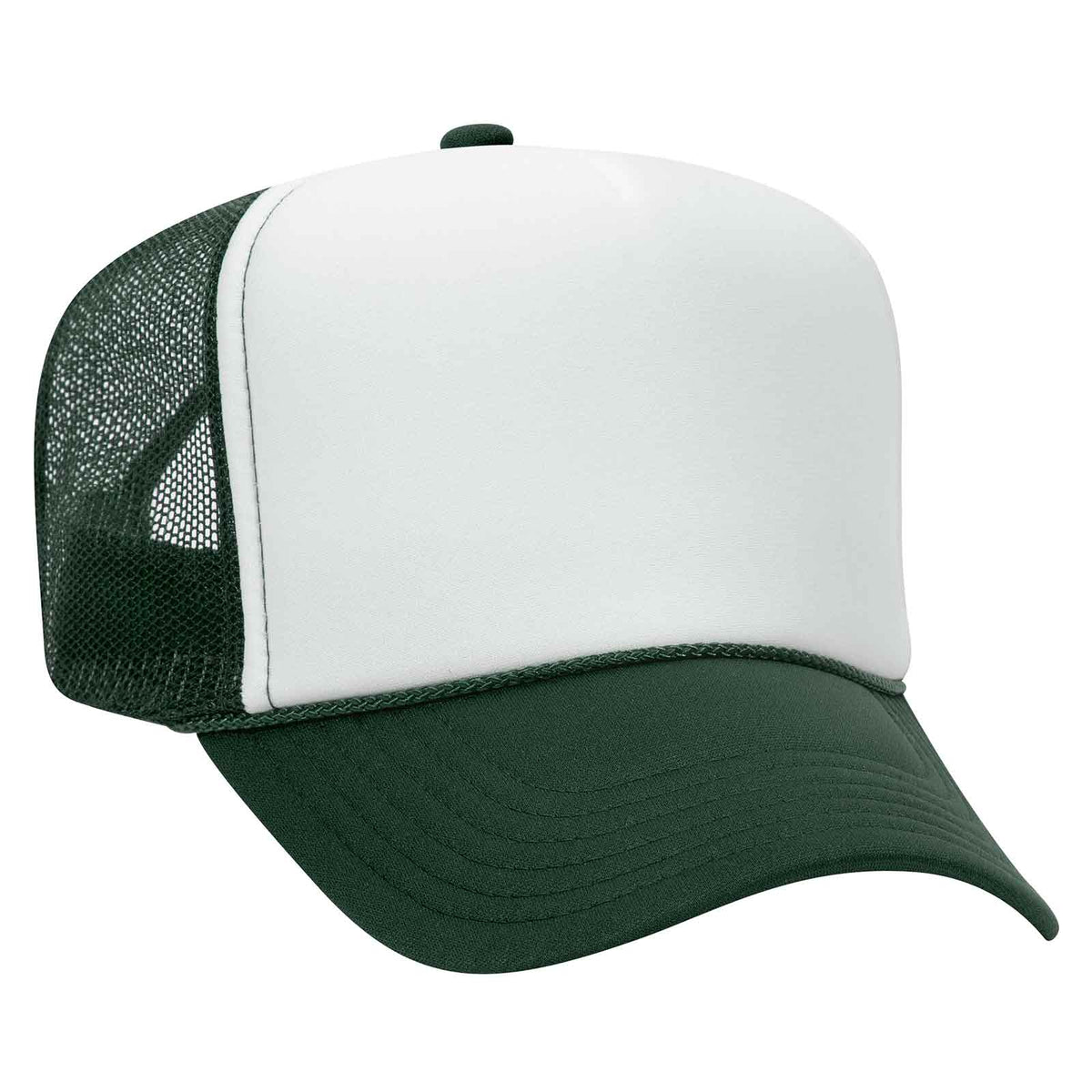 Otto 39-169 5 Panel High Crown Mesh Back Foam Trucker Hat, Polyester Foam Cap
