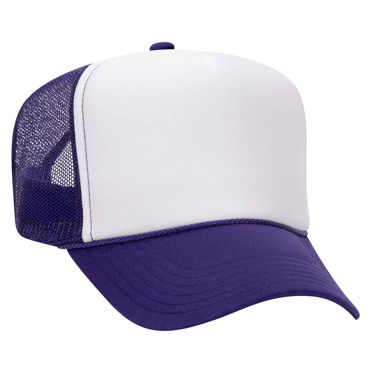 Otto 39-169 5 Panel High Crown Mesh Back Foam Trucker Hat, Polyester Foam Cap