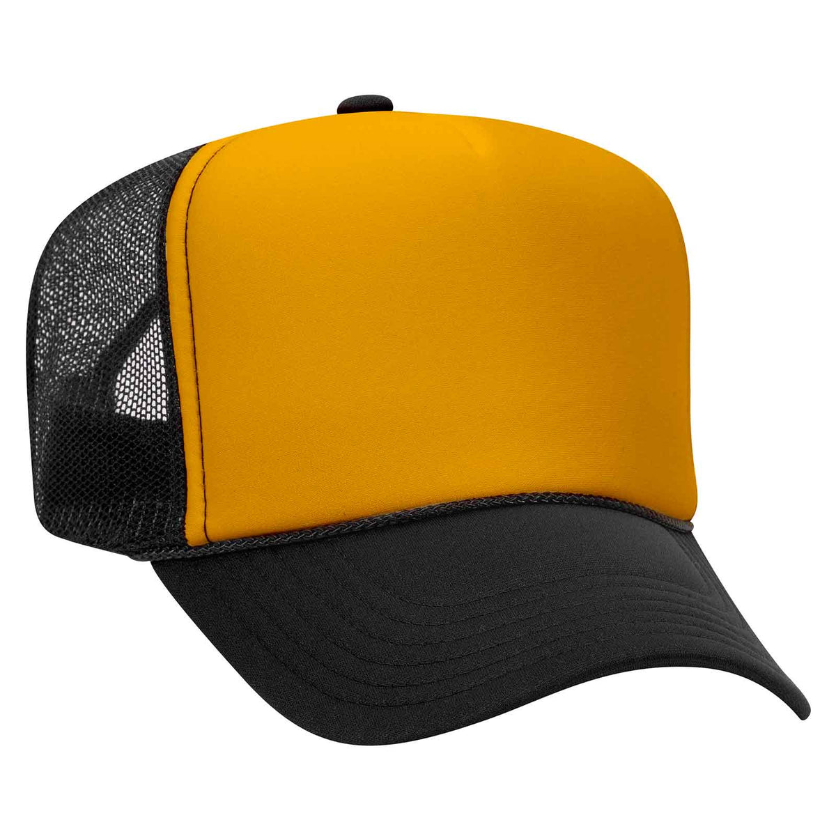 Otto 39-169 5 Panel High Crown Mesh Back Foam Trucker Hat, Polyester Foam Cap