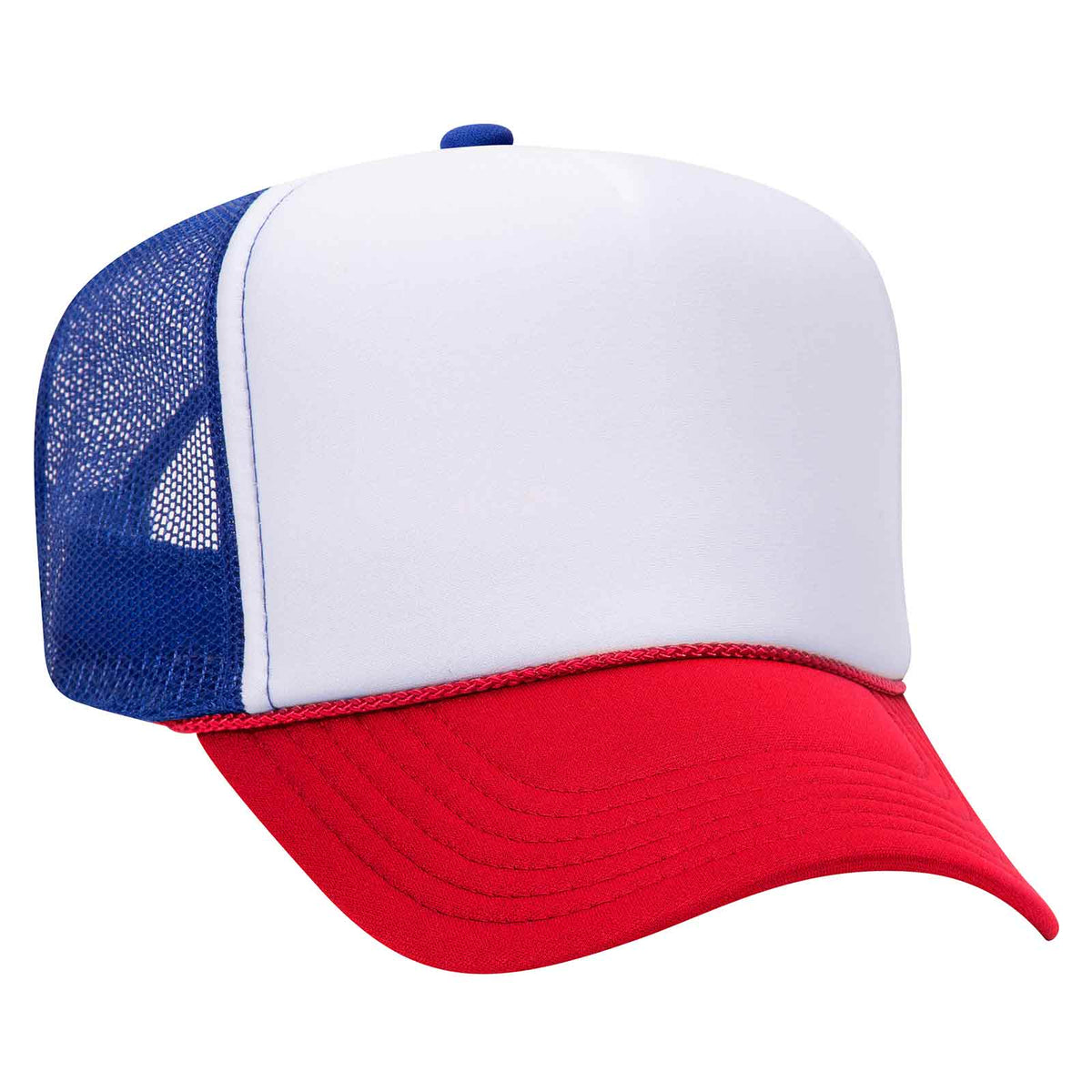 Otto 39-169 5 Panel High Crown Mesh Back Foam Trucker Hat, Polyester Foam Cap