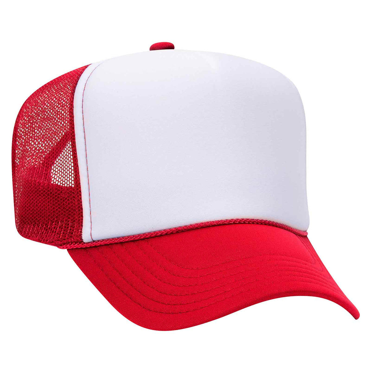 Otto 39-169 5 Panel High Crown Mesh Back Foam Trucker Hat, Polyester Foam Cap