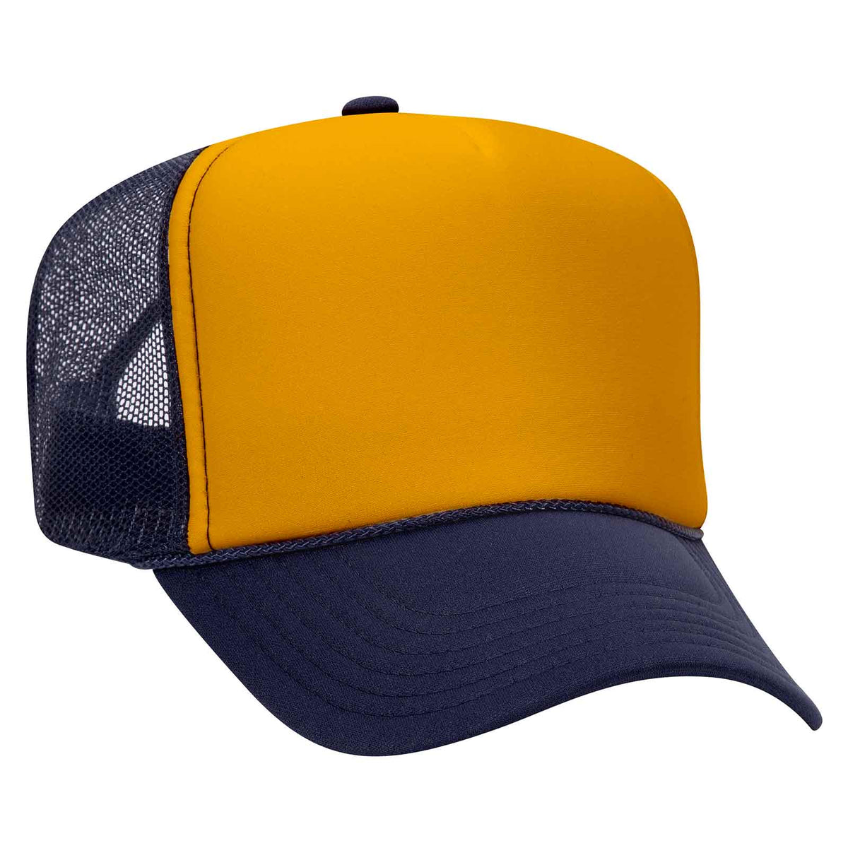 Otto 39-169 5 Panel High Crown Mesh Back Foam Trucker Hat, Polyester Foam Cap