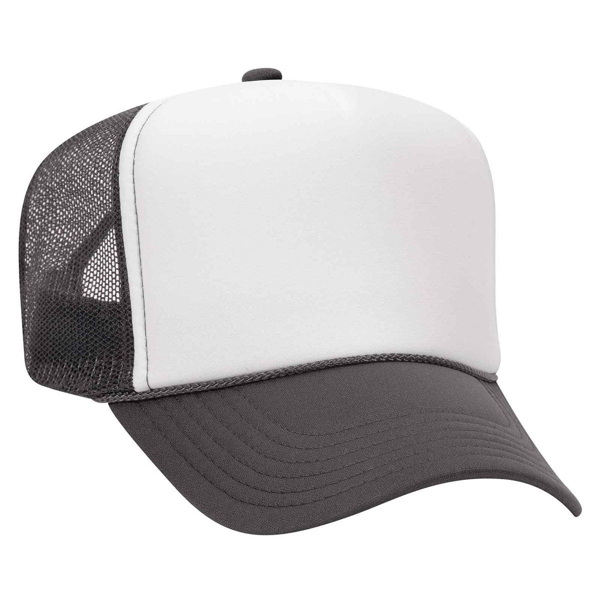 Otto 39-169 5 Panel High Crown Mesh Back Foam Trucker Hat, Polyester Foam Cap