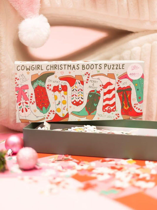 Cowgirl Christmas Boots Puzzle