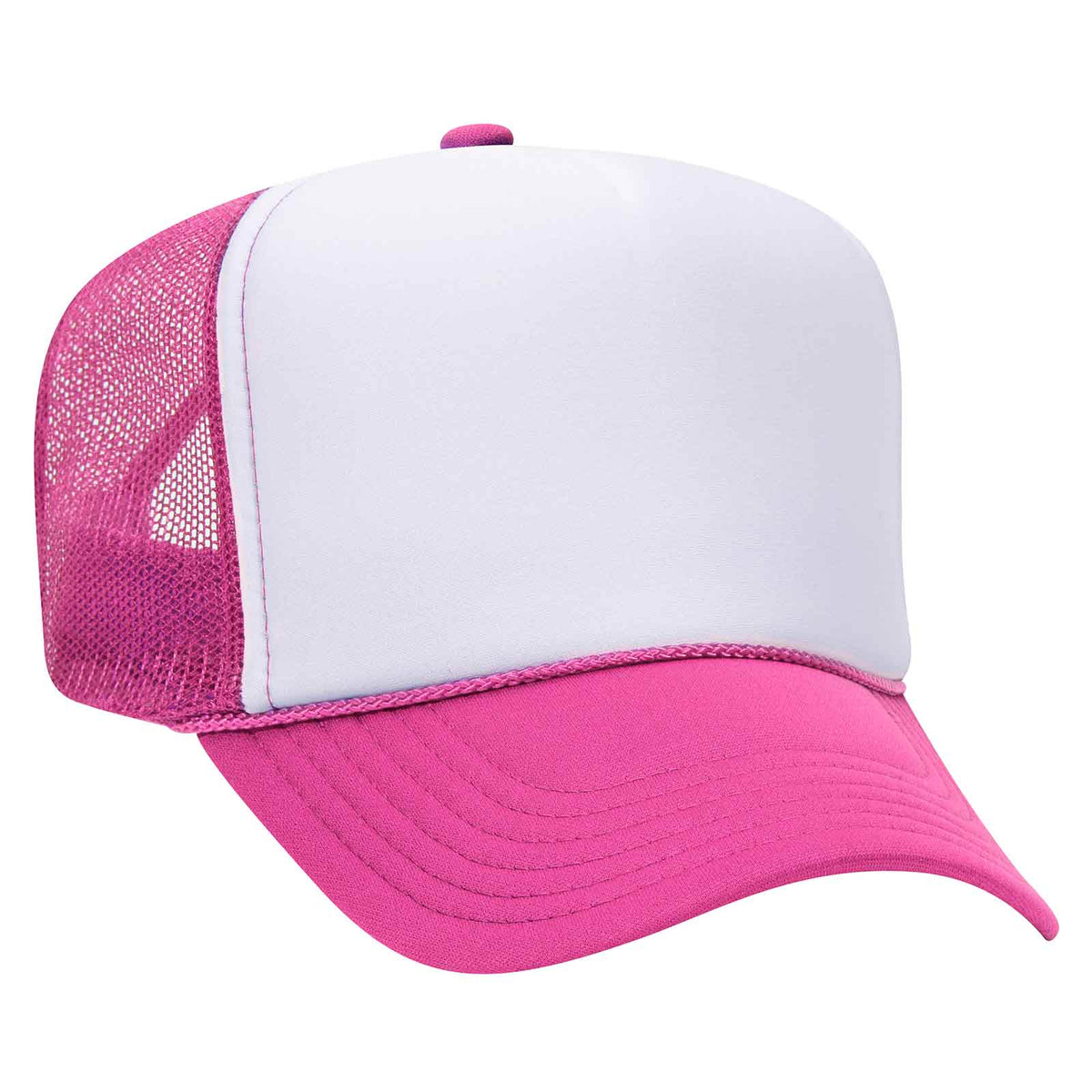 Otto 39-169 5 Panel High Crown Mesh Back Foam Trucker Hat, Polyester Foam Cap