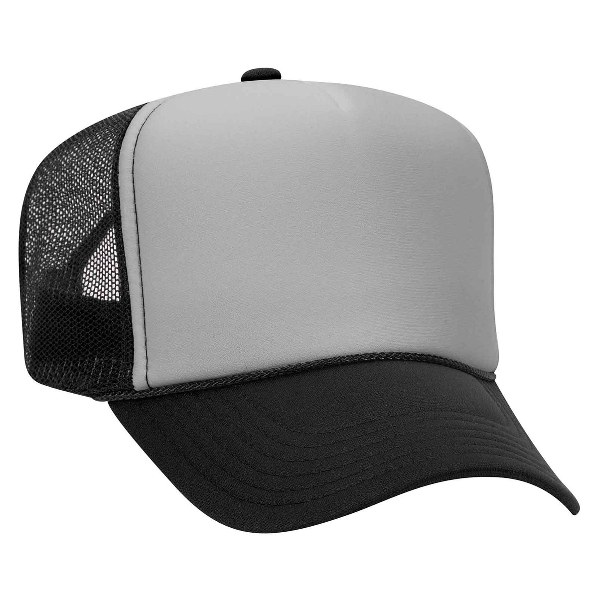 Otto 39-169 5 Panel High Crown Mesh Back Foam Trucker Hat, Polyester Foam Cap