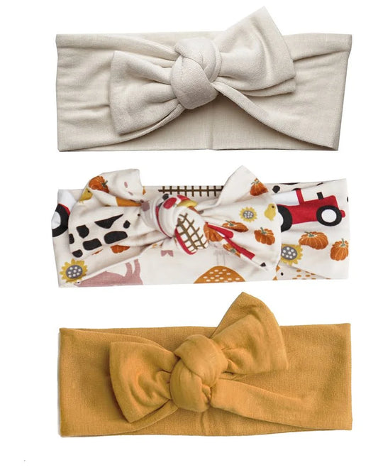 Three Piece Farm Friends Headband Gift Set