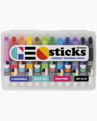 Snifty Geo sticks 12-Pack Vibrant Tempera Paint Sticks