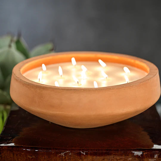 San Miguel Outdoor Concrete Scented Candle - Terracotta Finish - 13 wicks